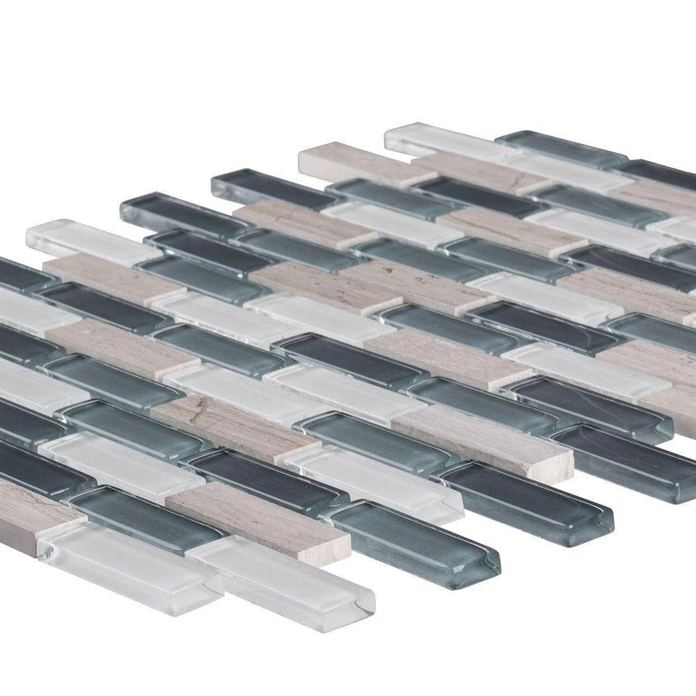 Jeffrey Court Dolphin Tail Blue 9.75 In. X 12 In. X 6 Mm Interlocking Glass Mosaic Tile 4 Jeffrey Court Dolphin Tail Blue 9.75 In. X 12 In. X 6 Mm Interlocking Glass Mosaic Tile - Image 4