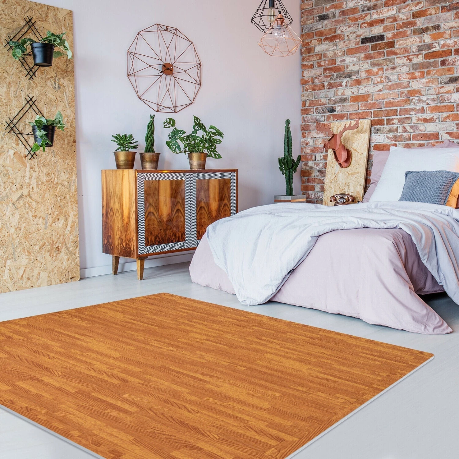 Gymax 12 Pieces EVA Foam Floor Interlocking Tile Mat W/ Natural Wood Grain 9 Gymax 12 Pieces EVA Foam Floor Interlocking Tile Mat W/ Natural Wood Grain - Image 9