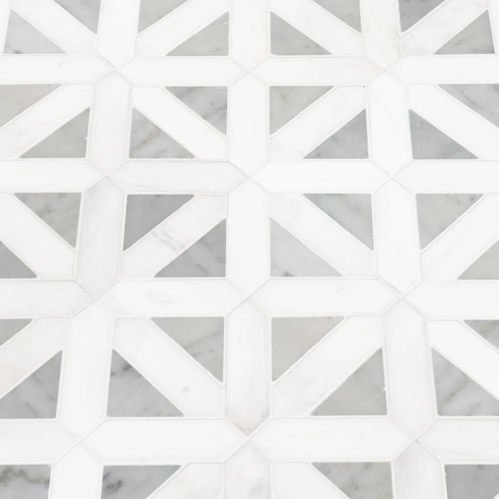 MSI Geometrica 12 In. X 12 In. X 10mm Bianco Dolomite Polished Marble Mesh-Mounted Mosaic Tile (10 Sq. Ft. / Case) 7 MSI Geometrica 12 In. X 12 In. X 10mm Bianco Dolomite Polished Marble Mesh-Mounted Mosaic Tile (10 Sq. Ft. / Case) - Image 7