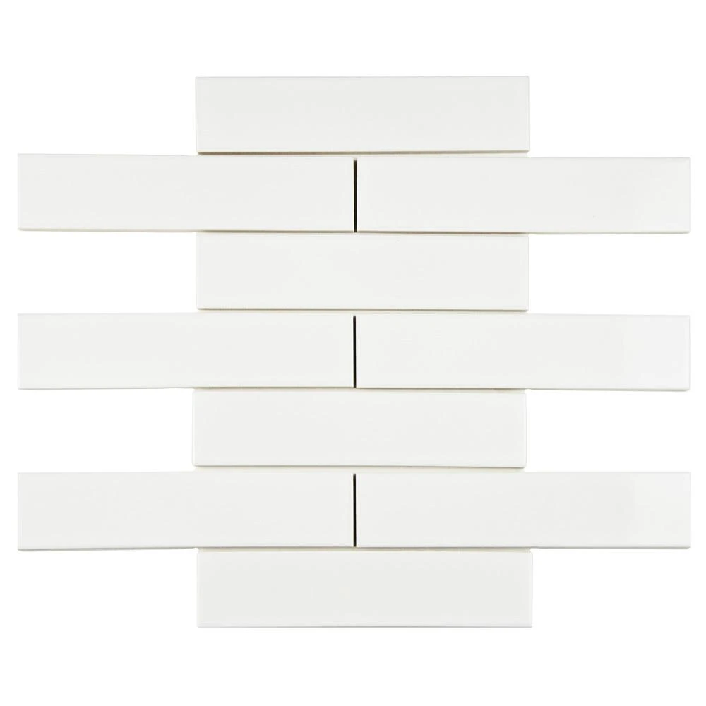Merola Tile Metro Soho Glossy White 1-3/4 In. X 7-3/4 In. Porcelain Floor And Wall Subway Tile (1 Sq. Ft. / Pack) 6 Merola Tile Metro Soho Glossy White 1-3/4 In. X 7-3/4 In. Porcelain Floor And Wall Subway Tile (1 Sq. Ft. / Pack) - Image 6