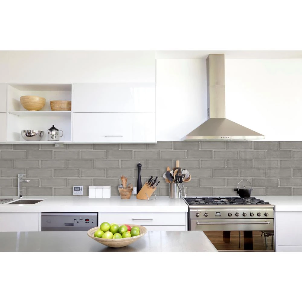 MSI Dove Gray Handcrafted 3 In. X 6 In. Glossy Ceramic Gray Subway Tile (1 Sq. Ft. / Case) 2 MSI Dove Gray Handcrafted 3 In. X 6 In. Glossy Ceramic Gray Subway Tile (1 Sq. Ft. / Case) - Image 2