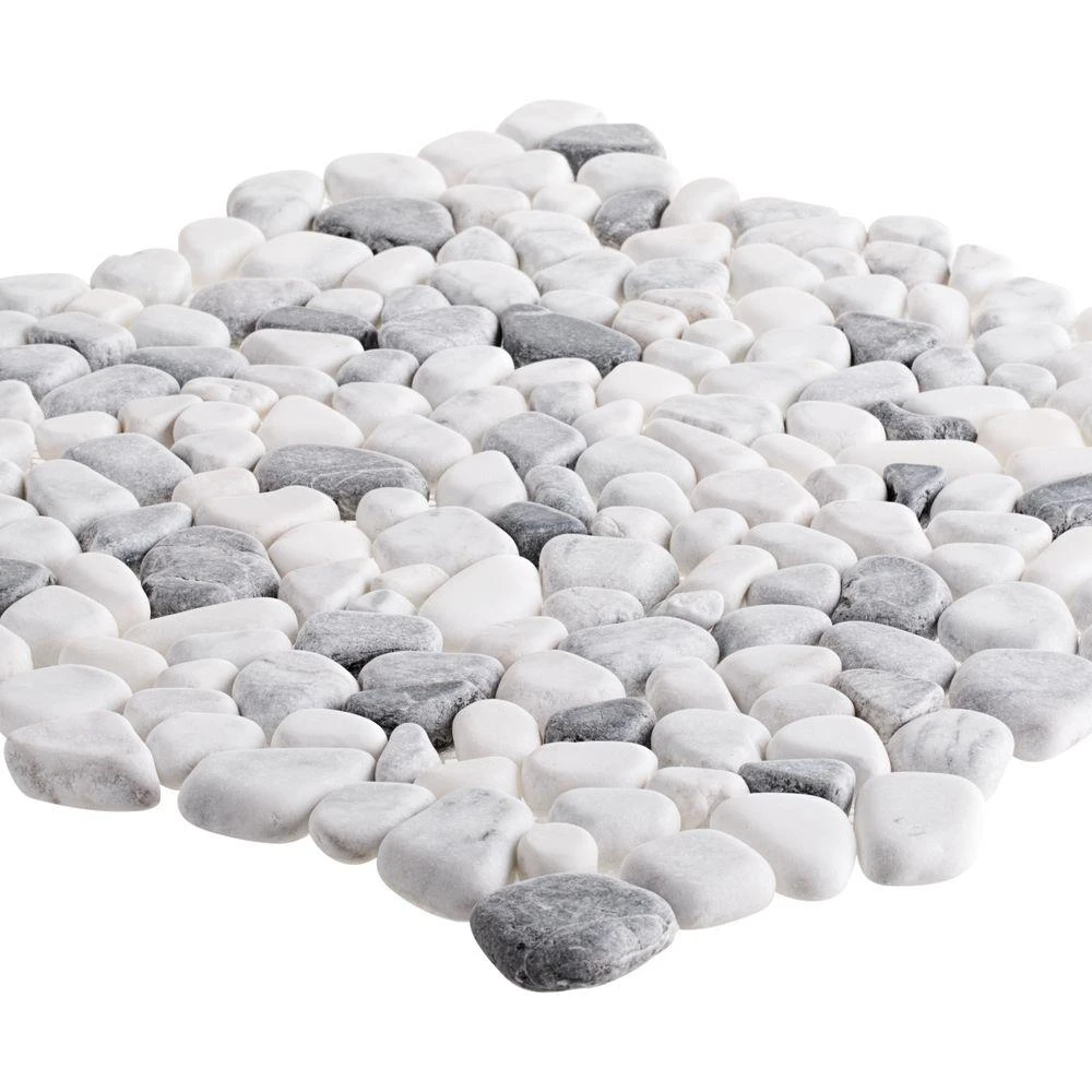 Jeffrey Court Carrara River Rocks 11.625 In. X 11.625 In. X 10.5 Mm Marble Mosaic Floor And Wall Tile 4 Jeffrey Court Carrara River Rocks 11.625 In. X 11.625 In. X 10.5 Mm Marble Mosaic Floor And Wall Tile - Image 4