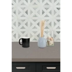 MSI Geometrica 12 In. X 12 In. X 10mm Bianco Dolomite Polished Marble Mesh-Mounted Mosaic Tile (10 Sq. Ft. / Case) 12 MSI Geometrica 12 In. X 12 In. X 10mm Bianco Dolomite Polished Marble Mesh-Mounted Mosaic Tile (10 Sq. Ft. / Case) -Floor Promotion Store 615d4da261a958e60dae1ad61d8357b8 1800x1800