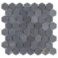 Merola Tile Crag Hexagon Black 11-1/8 In. X 11-1/8 In. X 8 Mm Slate Mosaic Tile -Floor Promotion Store 620919dc4867a9a4160cc9fa36873ddd 1800x1800