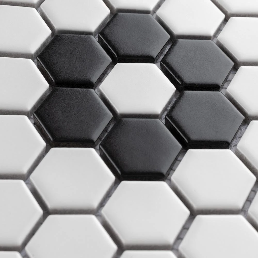 Merola Tile Metro Hex Matte White With Flower 10-1/4 In. X 11-3/4 In. X 6mm Porcelain Mosaic Tile (8.56 Sq. Ft. / Case) 5 Merola Tile Metro Hex Matte White With Flower 10-1/4 In. X 11-3/4 In. X 6mm Porcelain Mosaic Tile (8.56 Sq. Ft. / Case) - Image 5