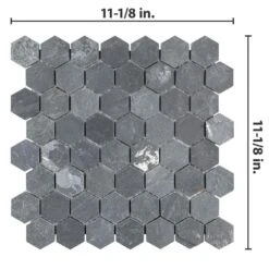 Merola Tile Crag Hexagon Black 11-1/8 In. X 11-1/8 In. X 8 Mm Slate Mosaic Tile -Floor Promotion Store 6670b33dcb54cb55ef2f13a2b4712e32 1800x1800
