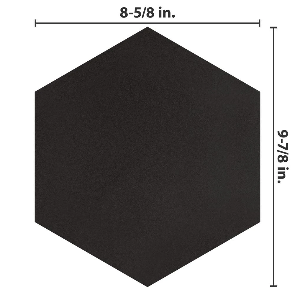 Merola Tile Textile Hex Black 8-5/8 In. X 9-7/8 In. Porcelain Floor And Wall Tile (11.56 Sq. Ft. / Case) 3 Merola Tile Textile Hex Black 8-5/8 In. X 9-7/8 In. Porcelain Floor And Wall Tile (11.56 Sq. Ft. / Case) - Image 3