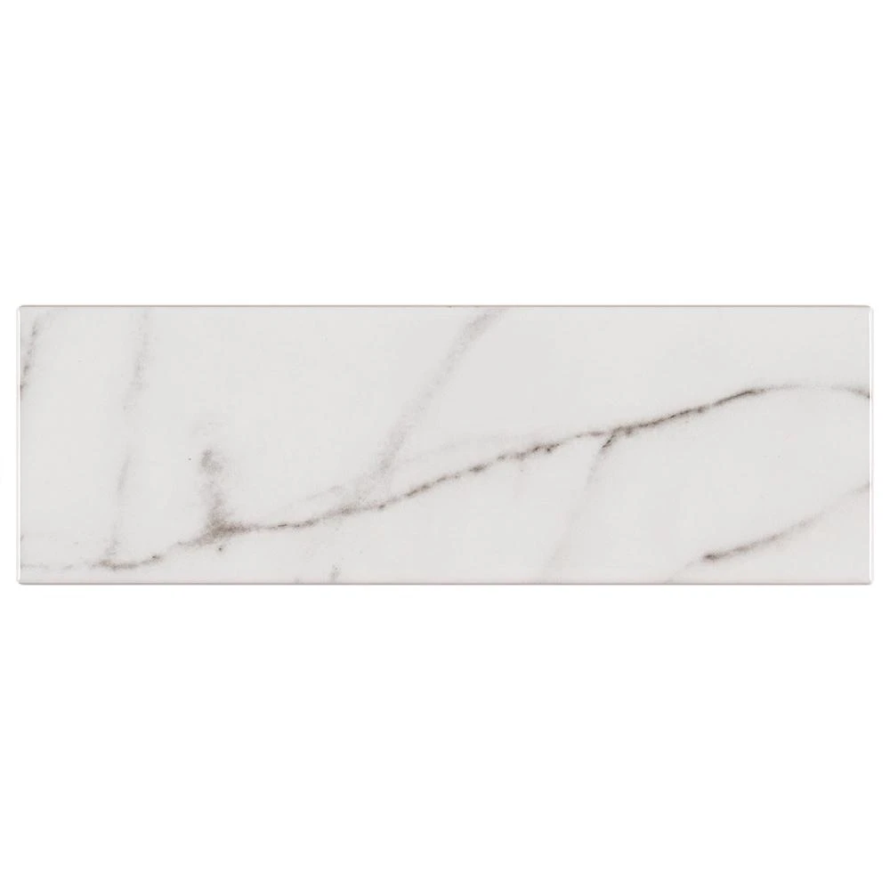 Jeffrey Court Glossy Carrara White 4 In. X 12 In. Ceramic Wall Tile (9.687 Sq. Ft. / Case) 1 Jeffrey Court Glossy Carrara White 4 In. X 12 In. Ceramic Wall Tile (9.687 Sq. Ft. / Case)