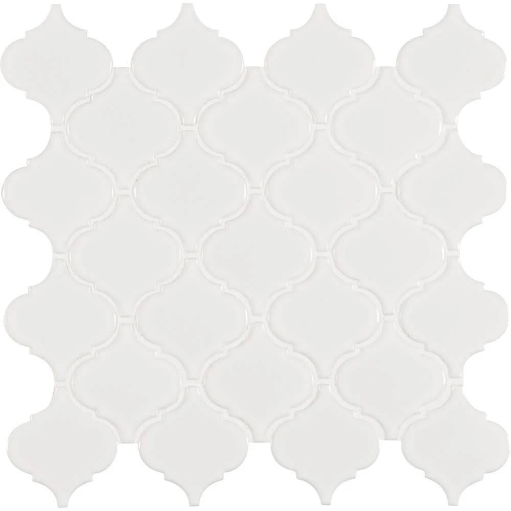MSI Retro Bianco Arabesque 10.63 In. X 8.84 In. X 6mm Matte Porcelain Mesh-Mounted Mosaic Tile (10.95 Sq. Ft. / Case) 8 MSI Retro Bianco Arabesque 10.63 In. X 8.84 In. X 6mm Matte Porcelain Mesh-Mounted Mosaic Tile (10.95 Sq. Ft. / Case) - Image 8