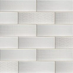 MSI Citylights Pure 3D Mix 12 In. X 4 In. Glossy Ceramic White Textured Subway Tile (9.9 Sq. Ft. / Case)