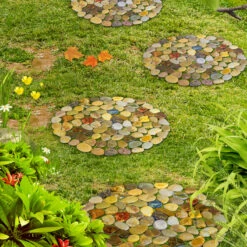 Polished Cobblestone Pebble Tile For Walls, Floors, Garden, Yards (1 Box With 6x 10''x10'' Circle Pieces) -Floor Promotion Store 6e7822cc 6f78 4fd3 9be1 d0fc021546ce 1.06bd409c99608047e1ed4a350a538a0e 1800x1800