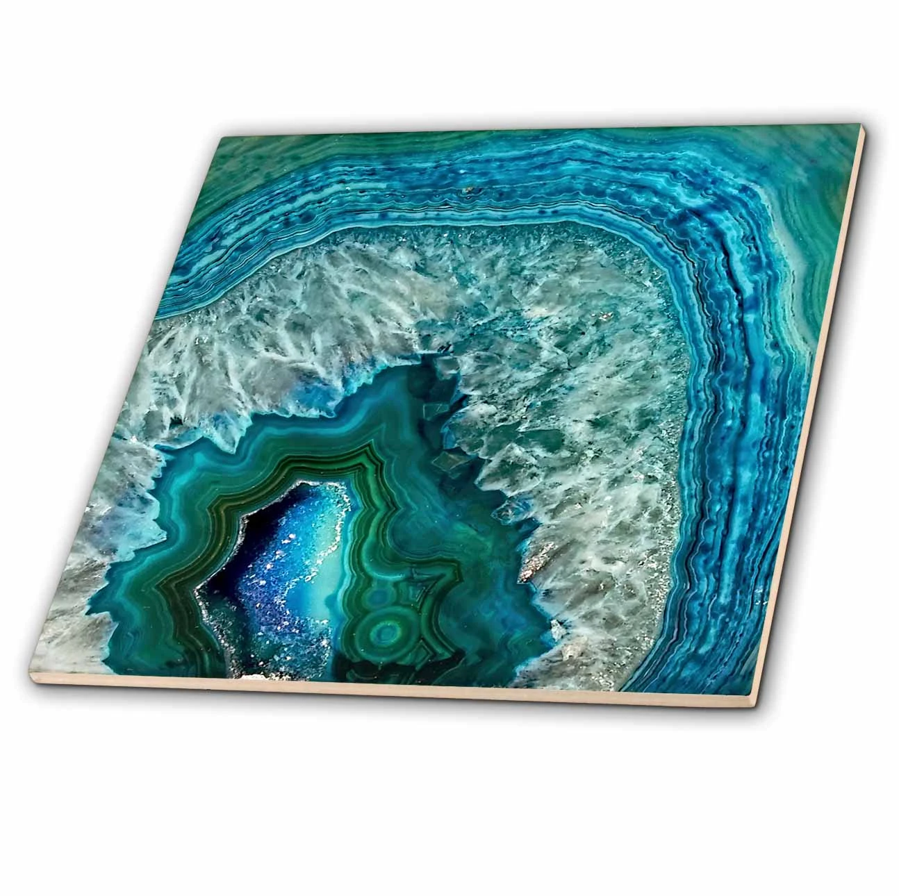 3dRose Luxury Aqua Blue Marble Agate Gem Mineral Stone - Ceramic Tile, 4-inch 1 3dRose Luxury Aqua Blue Marble Agate Gem Mineral Stone - Ceramic Tile, 4-inch