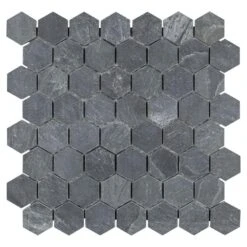 Merola Tile Crag Hexagon Black 11-1/8 In. X 11-1/8 In. X 8 Mm Slate Mosaic Tile -Floor Promotion Store 6f8521ca84343862ab4be75fdd0d1c22 1800x1800