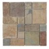 Jeffrey Court Rust Block Medley 11.75 In. X 11.75 In. X 11.5mm Slate Mosaic Floor And Wall Tile