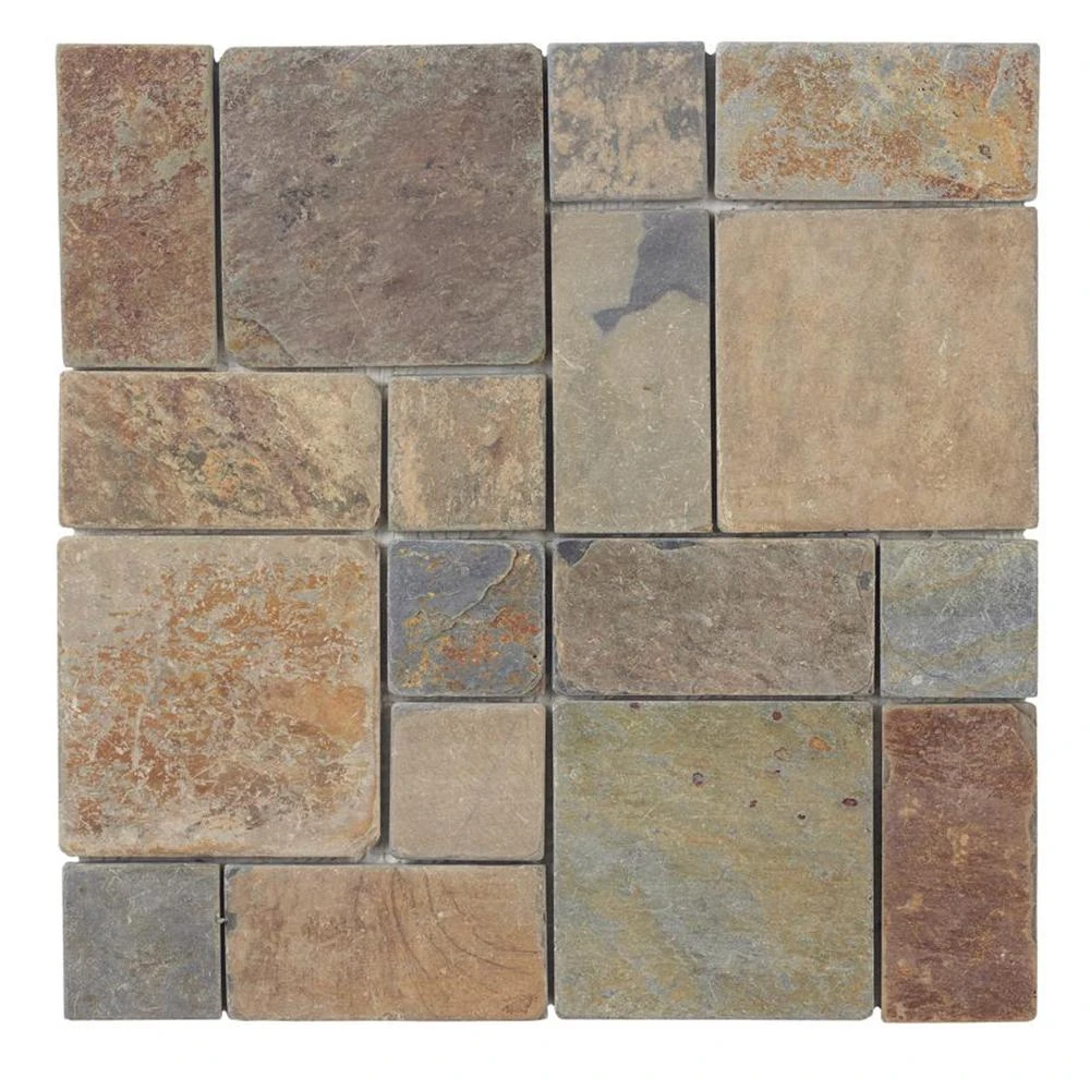 Jeffrey Court Rust Block Medley 11.75 In. X 11.75 In. X 11.5mm Slate Mosaic Floor And Wall Tile 1 Jeffrey Court Rust Block Medley 11.75 In. X 11.75 In. X 11.5mm Slate Mosaic Floor And Wall Tile