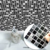 Goory 10Pcs Mosaic Pattern Waterproof Wall Tile Stickers Peel And Stick Tile Kitchen Backsplash Wallpaper Sticker 15x15cm/20x20cm