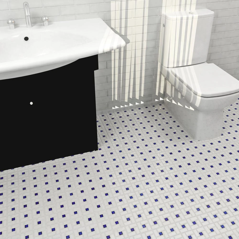 Merola Tile Spiral Blue And White 12-1/2 In. X 12-1/2 In. X 6 Mm Porcelain Mosaic Tile (11.07 Sq. Ft. / Case) 15 Merola Tile Spiral Blue And White 12-1/2 In. X 12-1/2 In. X 6 Mm Porcelain Mosaic Tile (11.07 Sq. Ft. / Case) - Image 15