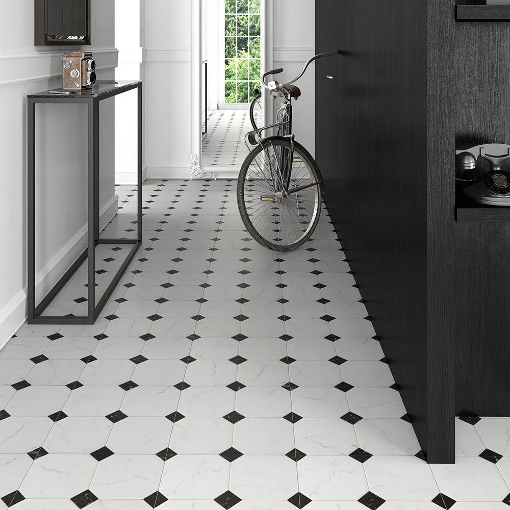 Merola Tile Betera Jet Blanco 13-1/8 In. X 13-1/8 In. Ceramic Floor And Wall Tile (11.18 Sq. Ft. / Case) 2 Merola Tile Betera Jet Blanco 13-1/8 In. X 13-1/8 In. Ceramic Floor And Wall Tile (11.18 Sq. Ft. / Case) - Image 2