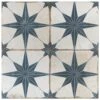 Merola Tile Kings Star Blue 17-5/8"x17-5/8" Ceramic F/W Tile