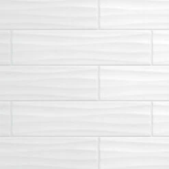 Daltile Restore Bright White 4 In. X 16 In. Ceramic Wavy Wall Tile (13.20 Sq. Ft. / Case)