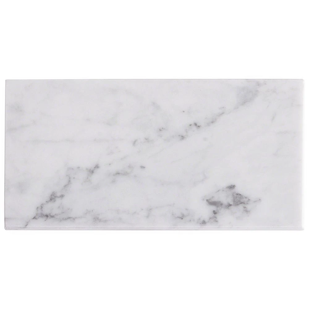 Ivy Hill Tile White Carrara 3 In. X 6 In. X 9mm Polished Marble Subway Tile (40 Pieces / 5 Sq. Ft. / Box) 7 Ivy Hill Tile White Carrara 3 In. X 6 In. X 9mm Polished Marble Subway Tile (40 Pieces / 5 Sq. Ft. / Box) - Image 7