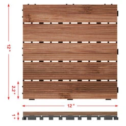 Topeakmart 12''x12''Interlocking Wood Flooring Tiles Indoor & Outdoor For Patio Garden Deck Poolside Pack Of 27 Natural Wood -Floor Promotion Store 83bc5adb d6ab 4b4c afd9 0b2ccc76e4bf 1.fd57b7218c7e646f12bb496cff885f3a 1800x1800