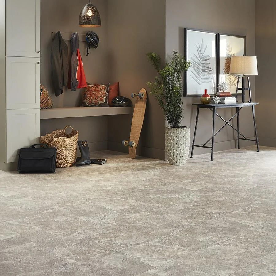 Mohawk 12-ft W Cut-to-Length Wexford Slate Stone Look Low-Gloss Finish Sheet Vinyl 1 Mohawk 12-ft W Cut-to-Length Wexford Slate Stone Look Low-Gloss Finish Sheet Vinyl