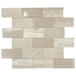 Daltile Premier Accents Beach Brick Joint 11 In. X 13 In. X 6 Mm Glass Mosaic Wall Tile (0.9 Sq. Ft. / Piece)