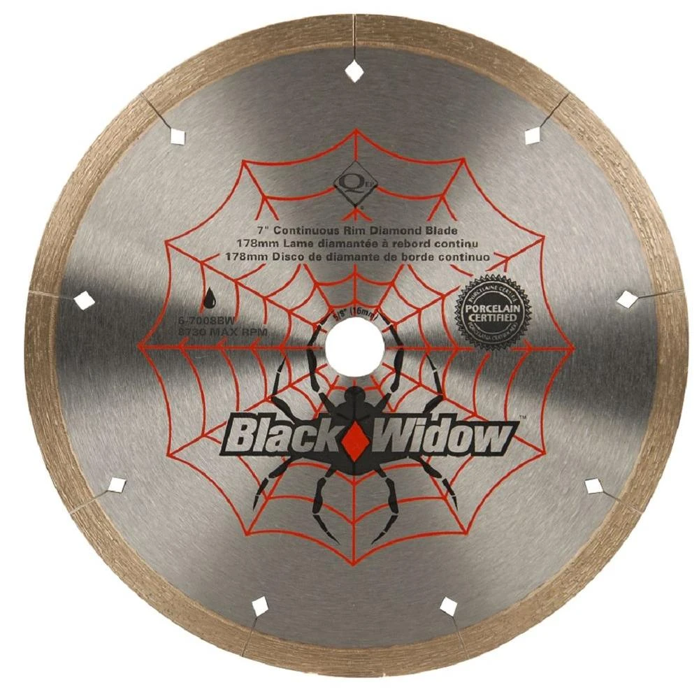 QEP 7 In. Black Widow Micro-Segmented Diamond Blade For Porcelain And Ceramic Tile 1 QEP 7 In. Black Widow Micro-Segmented Diamond Blade For Porcelain And Ceramic Tile