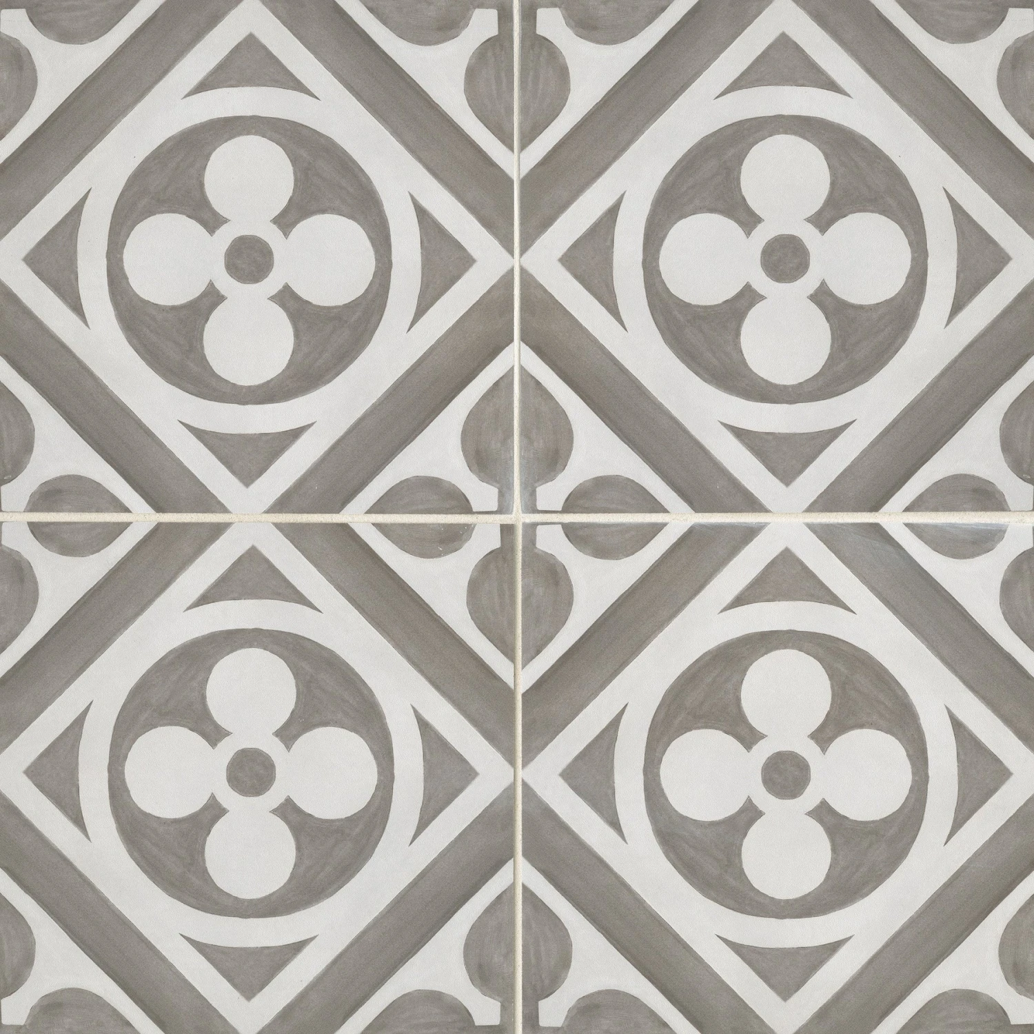 Chateau 12-in X 12-in Fiore Deco Tile In Canvas And Smoke (9.8 SqFt/Ctn) 2 Chateau 12-in X 12-in Fiore Deco Tile In Canvas And Smoke (9.8 SqFt/Ctn) - Image 2