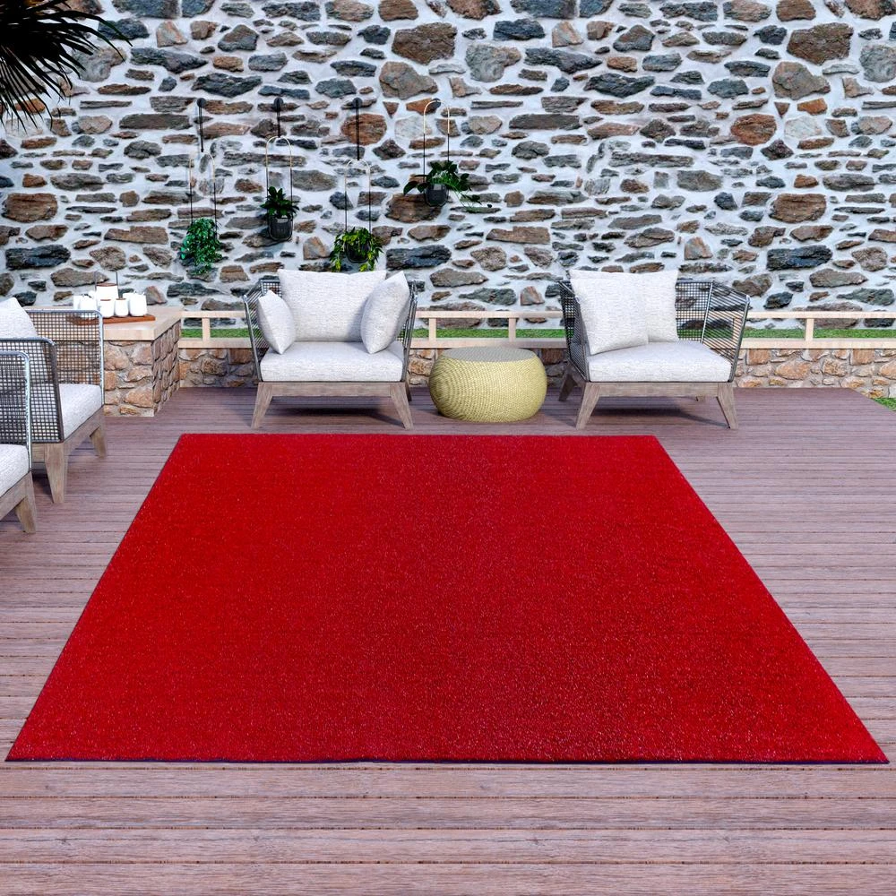 Evergreen 6 Ft. 7 In. X 9 Ft. 3 In. Red Artificial Grass Carpet 4 Evergreen 6 Ft. 7 In. X 9 Ft. 3 In. Red Artificial Grass Carpet - Image 4