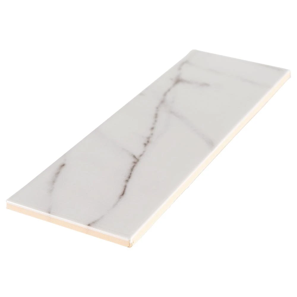 Jeffrey Court Glossy Carrara White 4 In. X 12 In. Ceramic Wall Tile (9.687 Sq. Ft. / Case) 2 Jeffrey Court Glossy Carrara White 4 In. X 12 In. Ceramic Wall Tile (9.687 Sq. Ft. / Case) - Image 2