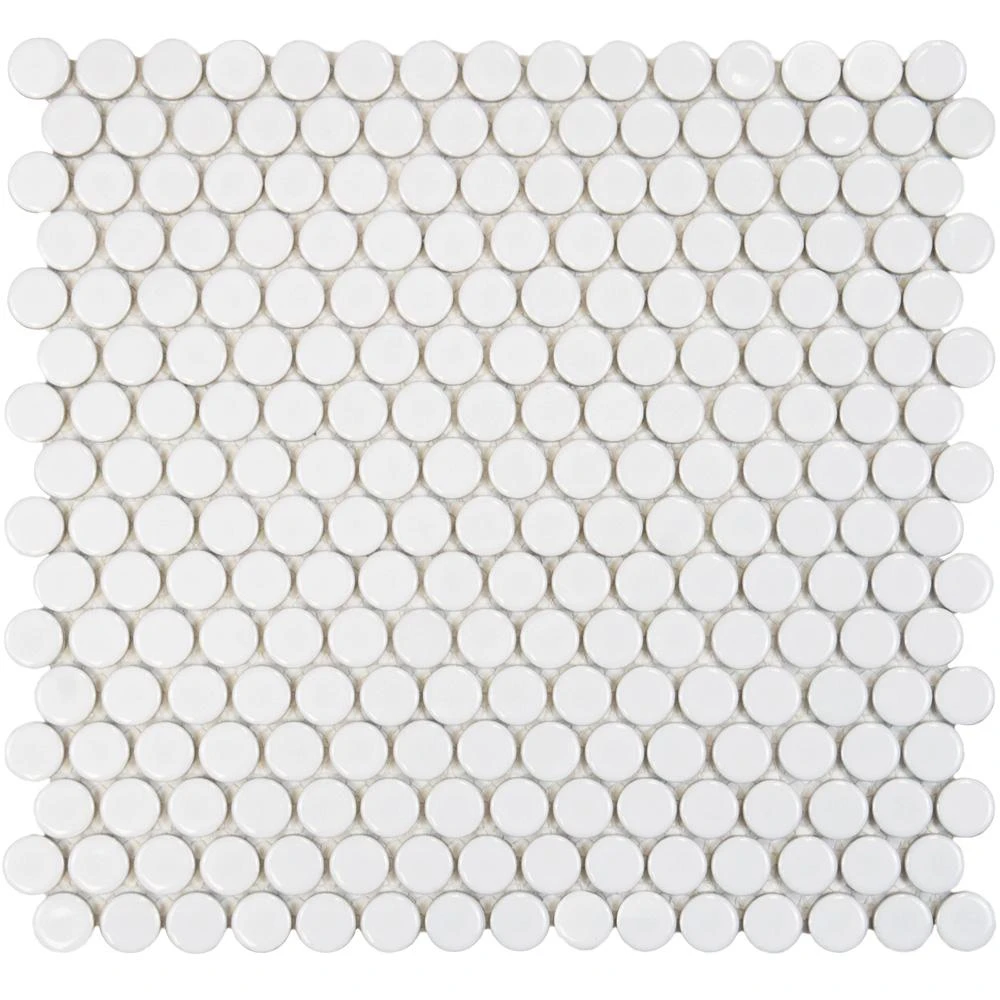 Merola Tile Hudson Penny Round Matte Black 12 In. X 12-5/8 In. X 5 Mm Porcelain Mosaic Tile (10.74 Sq. Ft. / Case) 16 Merola Tile Hudson Penny Round Matte Black 12 In. X 12-5/8 In. X 5 Mm Porcelain Mosaic Tile (10.74 Sq. Ft. / Case) - Image 16