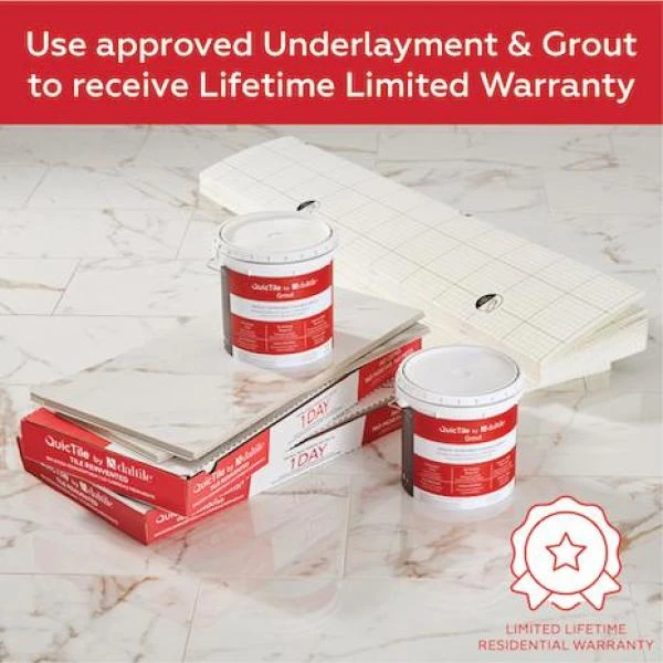 Daltile QuicTile 12 In. X 24 In. Enchanting Marble Matte Porcelain Locking Floor Tile (9.6 Sq. Ft. / Case) 4 Daltile QuicTile 12 In. X 24 In. Enchanting Marble Matte Porcelain Locking Floor Tile (9.6 Sq. Ft. / Case) - Image 4