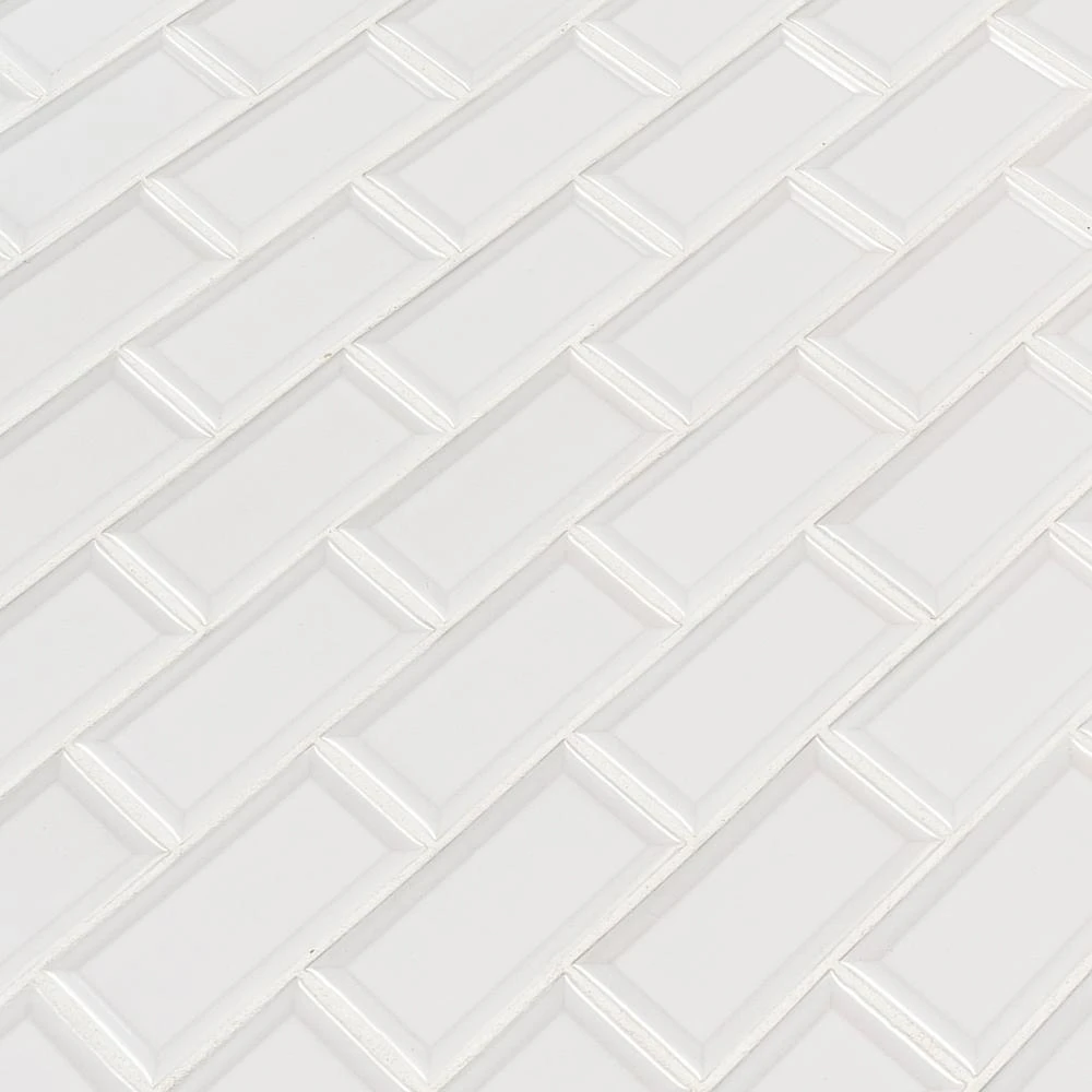 MSI Bright White Bevel 11.47 In. X 11.63 In. X 6 Mm Glossy Porcelain Mesh-Mounted Mosaic Tile (13.35 Sq. Ft. / Case) 4 MSI Bright White Bevel 11.47 In. X 11.63 In. X 6 Mm Glossy Porcelain Mesh-Mounted Mosaic Tile (13.35 Sq. Ft. / Case) - Image 4