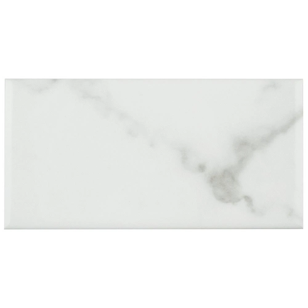 Merola Tile Classico Carrara Glossy 3 In. X 6 In. Ceramic Subway Wall Tile (6.03 Sq. Ft. / Case) 9 Merola Tile Classico Carrara Glossy 3 In. X 6 In. Ceramic Subway Wall Tile (6.03 Sq. Ft. / Case) - Image 9