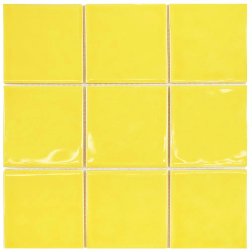Merola Tile Twist Square Yellow Lemon 11-3/4 In. X 11-3/4 In. Ceramic Mosaic (9.79 Sq. Ft. /Case) 1 Merola Tile Twist Square Yellow Lemon 11-3/4 In. X 11-3/4 In. Ceramic Mosaic (9.79 Sq. Ft. /Case)