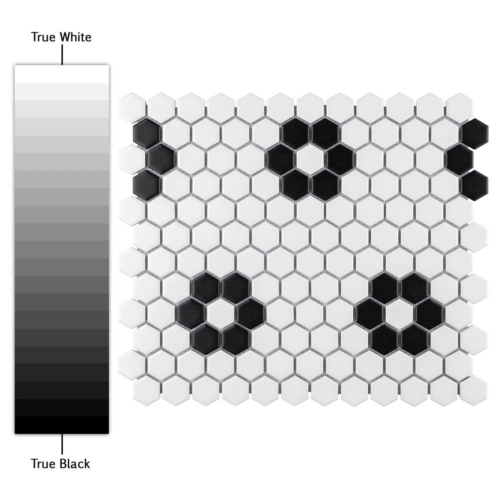 Merola Tile Metro Hex Matte White With Flower 10-1/4 In. X 11-3/4 In. X 6mm Porcelain Mosaic Tile (8.56 Sq. Ft. / Case) 7 Merola Tile Metro Hex Matte White With Flower 10-1/4 In. X 11-3/4 In. X 6mm Porcelain Mosaic Tile (8.56 Sq. Ft. / Case) - Image 7