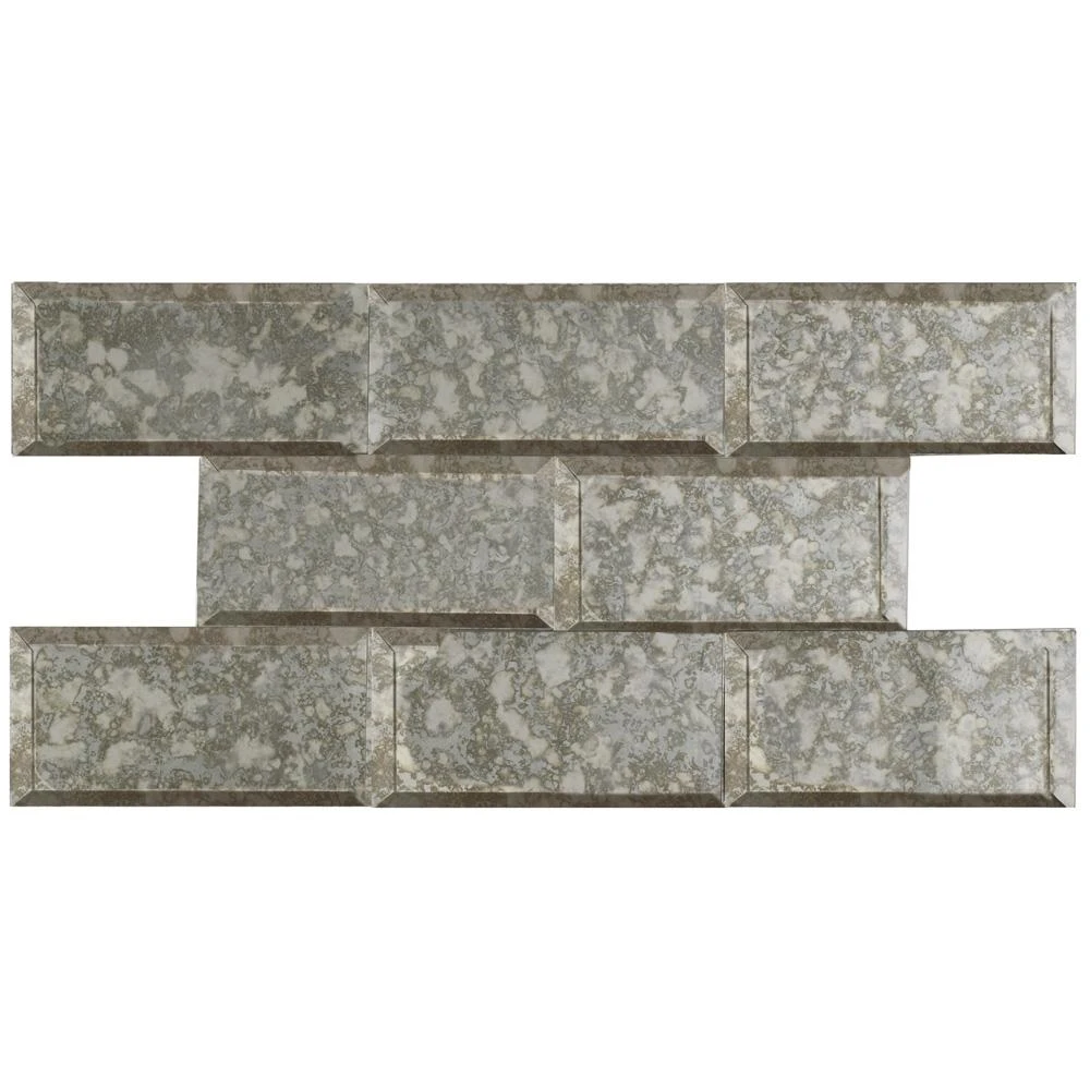 Merola Tile Lustre Beveled Antique Mirror 3 In. X 6 In. Glass Subway Wall Tile (10.95 Sq. Ft. / Case) 1 Merola Tile Lustre Beveled Antique Mirror 3 In. X 6 In. Glass Subway Wall Tile (10.95 Sq. Ft. / Case)