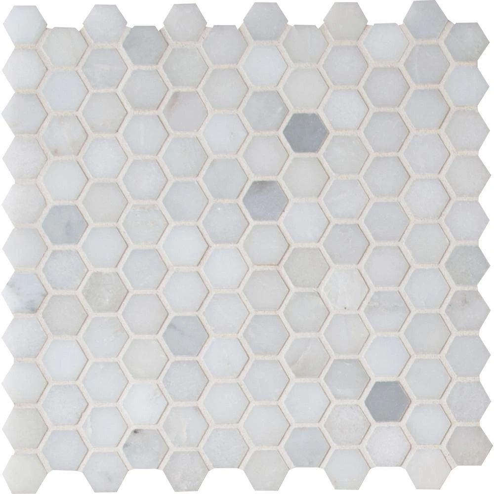 MSI Greecian White Mini Hexagon 12 In. X 12 In. X 10mm Polished Marble Mesh-Mounted Mosaic Tile (10 Sq. Ft. / Case) 3 MSI Greecian White Mini Hexagon 12 In. X 12 In. X 10mm Polished Marble Mesh-Mounted Mosaic Tile (10 Sq. Ft. / Case) - Image 3
