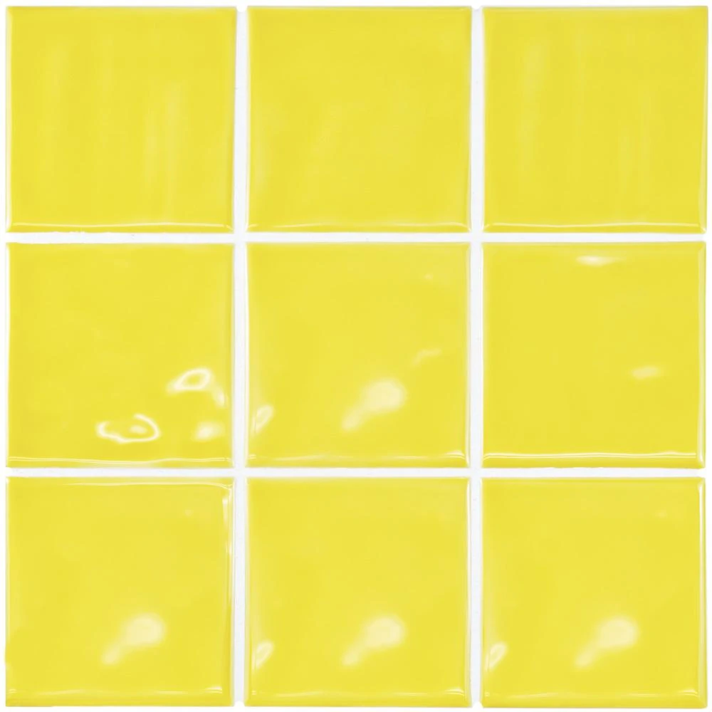 Merola Tile Twist Square Yellow Lemon 11-3/4 In. X 11-3/4 In. Ceramic Mosaic (9.79 Sq. Ft. /Case) 6 Merola Tile Twist Square Yellow Lemon 11-3/4 In. X 11-3/4 In. Ceramic Mosaic (9.79 Sq. Ft. /Case) - Image 6