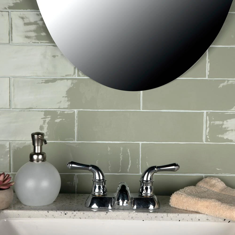 Merola Tile Chester Sage 3 In. X 12 In. Ceramic Wall Subway Tile (5.93 Sq. Ft. / Case) 9 Merola Tile Chester Sage 3 In. X 12 In. Ceramic Wall Subway Tile (5.93 Sq. Ft. / Case) - Image 9