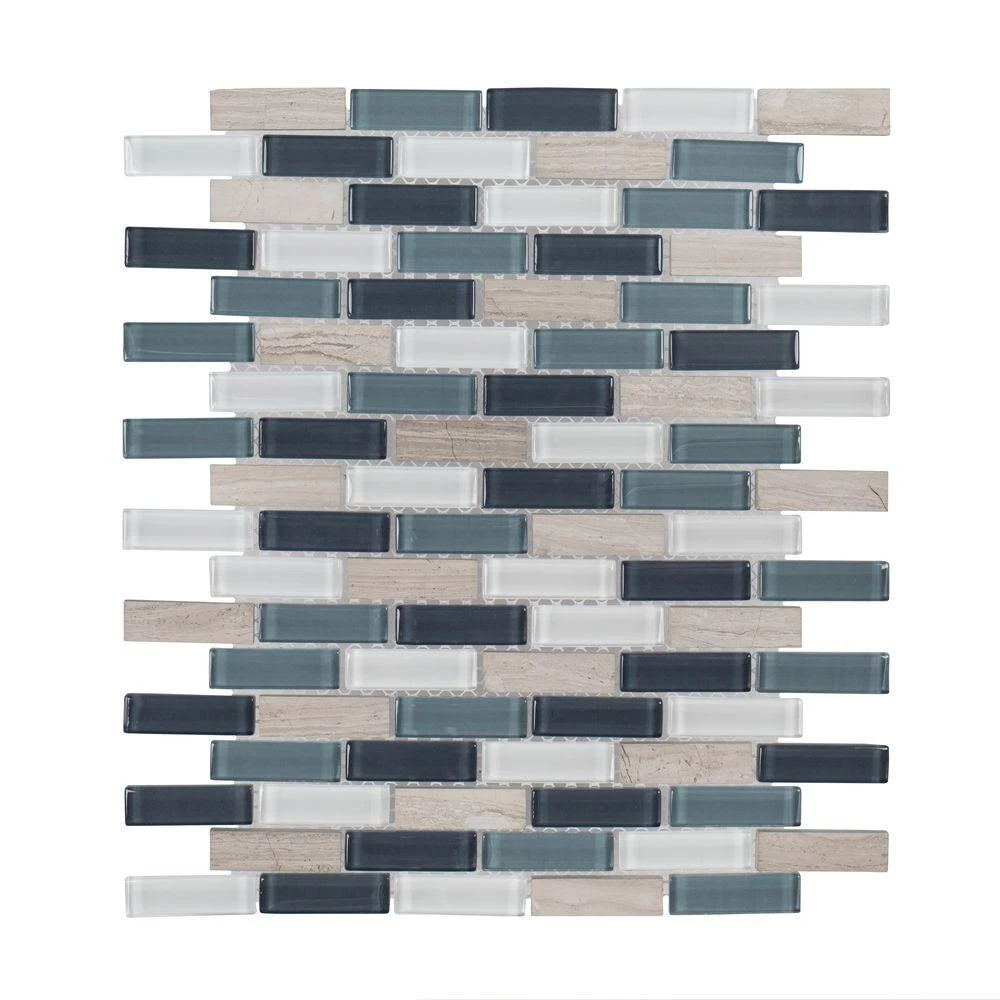 Jeffrey Court Dolphin Tail Blue 9.75 In. X 12 In. X 6 Mm Interlocking Glass Mosaic Tile 3 Jeffrey Court Dolphin Tail Blue 9.75 In. X 12 In. X 6 Mm Interlocking Glass Mosaic Tile - Image 3