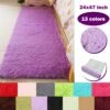 23x47 Inch 13 Colors Modern Soft Fluffy Floor Rug Anti-skid Shag Shaggy Area Rug Home Bedroom Dining Room Warm Carpet Child Play Mat Yoga Mat