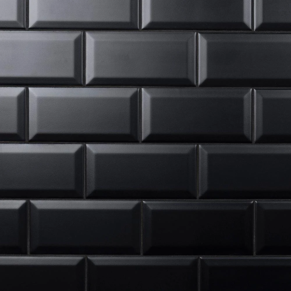 Merola Tile Crown Heights Beveled 3 In. X 6 In. Matte Black Ceramic Wall Tile (6.03 Sq. Ft. /Case) 1 Merola Tile Crown Heights Beveled 3 In. X 6 In. Matte Black Ceramic Wall Tile (6.03 Sq. Ft. /Case)