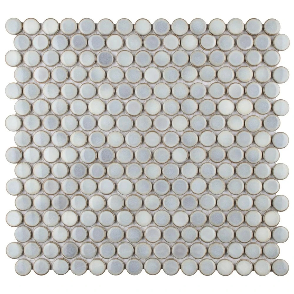 Merola Tile Hudson Penny Round Grey Eye 12 In. X 12 In. Porcelain Mosaic Tile (10.74 Sq. Ft. / Case) 3 Merola Tile Hudson Penny Round Grey Eye 12 In. X 12 In. Porcelain Mosaic Tile (10.74 Sq. Ft. / Case) - Image 3