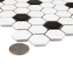 Merola Tile Madison Hex Matte 11-7/8 In. X 10-1/4 In. X 6mm Cool White With Black Dot Porcelain Mosaic Tile 11 Merola Tile Madison Hex Matte 11-7/8 In. X 10-1/4 In. X 6mm Cool White With Black Dot Porcelain Mosaic Tile -Floor Promotion Store ac82a59c28b768b694c7346030a26241 1800x1800