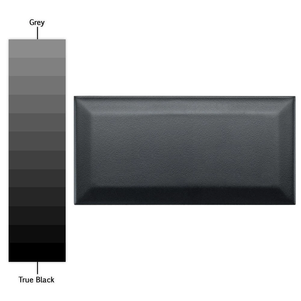 Merola Tile Crown Heights Beveled 3 In. X 6 In. Matte Black Ceramic Wall Tile (6.03 Sq. Ft. /Case) 5 Merola Tile Crown Heights Beveled 3 In. X 6 In. Matte Black Ceramic Wall Tile (6.03 Sq. Ft. /Case) - Image 5