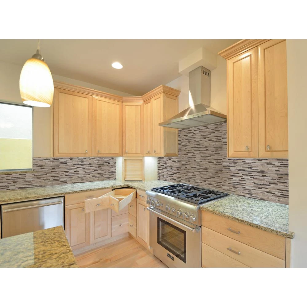 MSI Ashlar Rock Interlocking 8 In. X 18 In. X 8 Mm Glass And Stone Mesh-Mounted Mosaic Tile (1 Sq. Ft.) 2 MSI Ashlar Rock Interlocking 8 In. X 18 In. X 8 Mm Glass And Stone Mesh-Mounted Mosaic Tile (1 Sq. Ft.) - Image 2