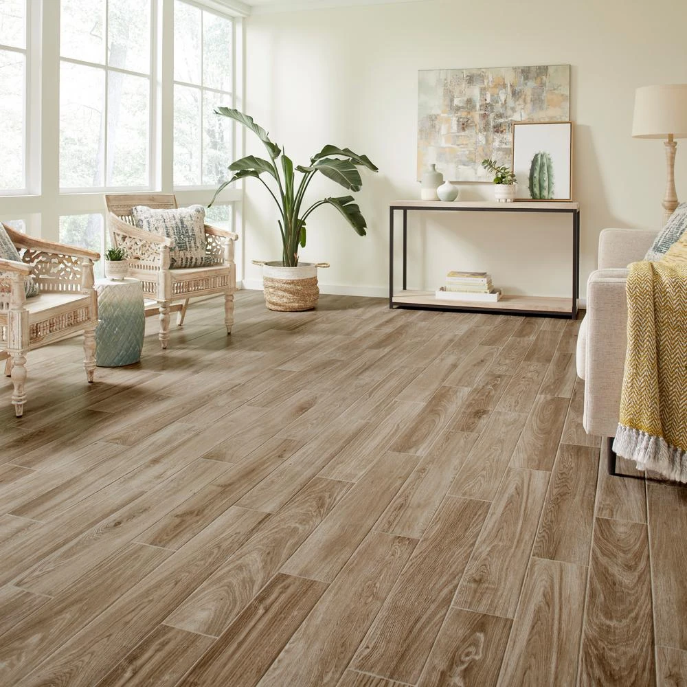 Daltile Trace Meadow 6 In. X 36 In. Golden Brown Glazed Porcelain Floor And Wall Tile (14.5 Sq. Ft./Case) 2 Daltile Trace Meadow 6 In. X 36 In. Golden Brown Glazed Porcelain Floor And Wall Tile (14.5 Sq. Ft./Case) - Image 2